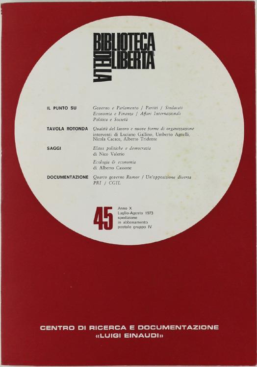 Biblioteca della Libertà. N. 45 - copertina