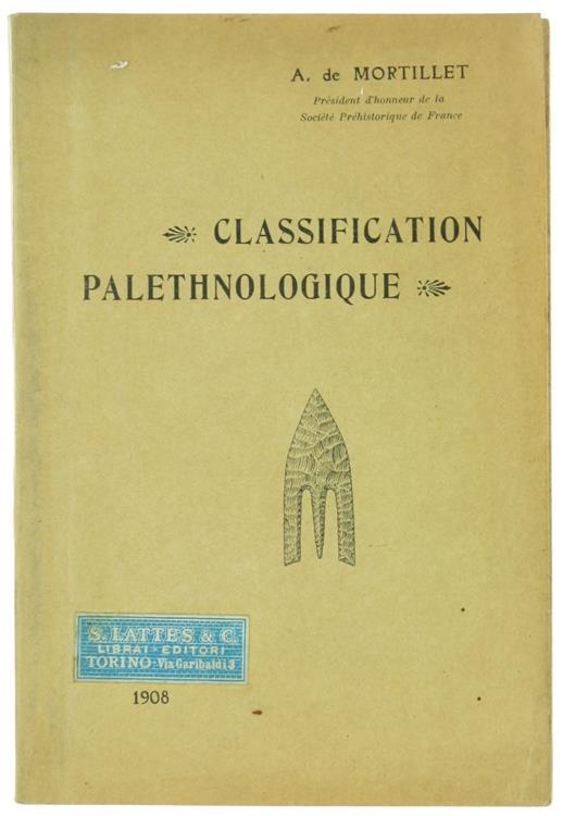 La Classification Palethnologique - Adrien de Mortillet - copertina