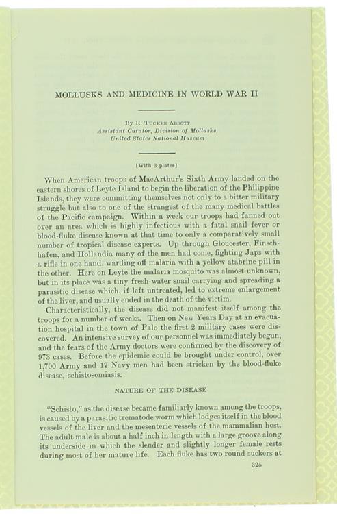 Mollusks and Medicine in World War II - Abbott R. Tucker - copertina