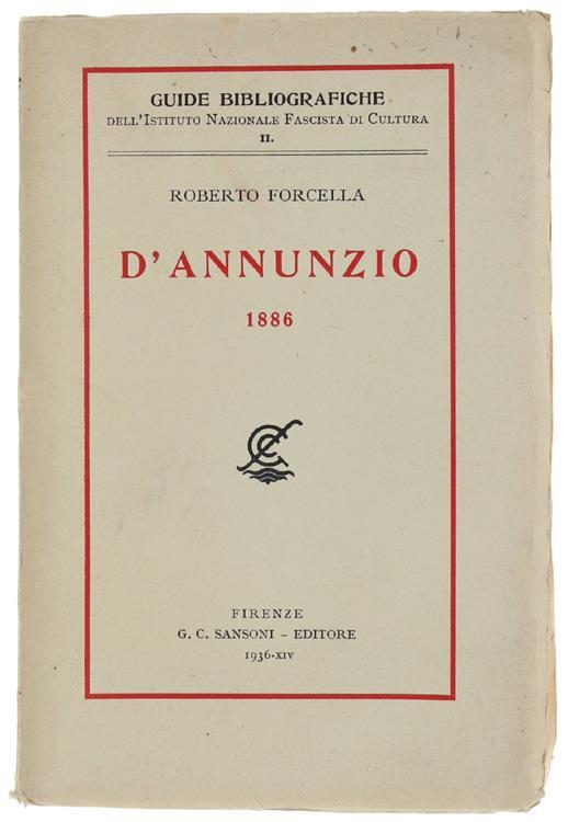 D'annunzio 1886 - Roberto Forcella - copertina