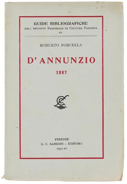D'annunzio 1887 - Roberto Forcella - copertina