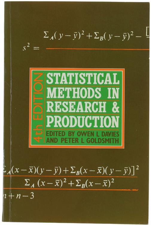 Statistical Methods In Research And Production - Davies - copertina