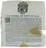 Essendo Con La Riforma Fatta Nell'Anno Corrente Di Parte Delle Truppe… Dat' In Torino Li Vintitre Luglio 1685 [Documento Originale]