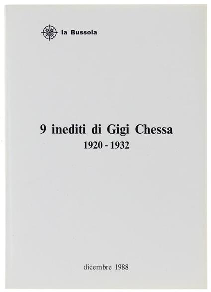 9 Inediti Di Gigi Chessa 1920-1932 - Renzo Guasco - copertina