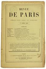 Revue De Paris. 4E Année. 1Er Avril 1856 (Edition Originale)