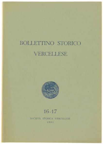 Bollettino Storico Vercellese N. 16-17 (Anno X. N. 1-2) - copertina