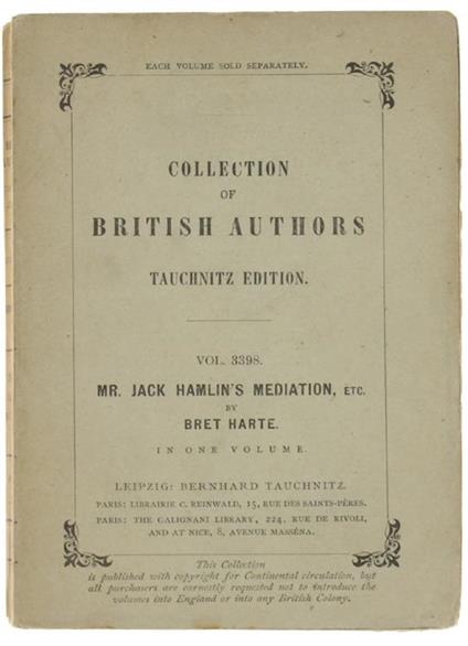 Mr. Jack Hamlin'S Mediation And Other Stories - Bret Harte - copertina