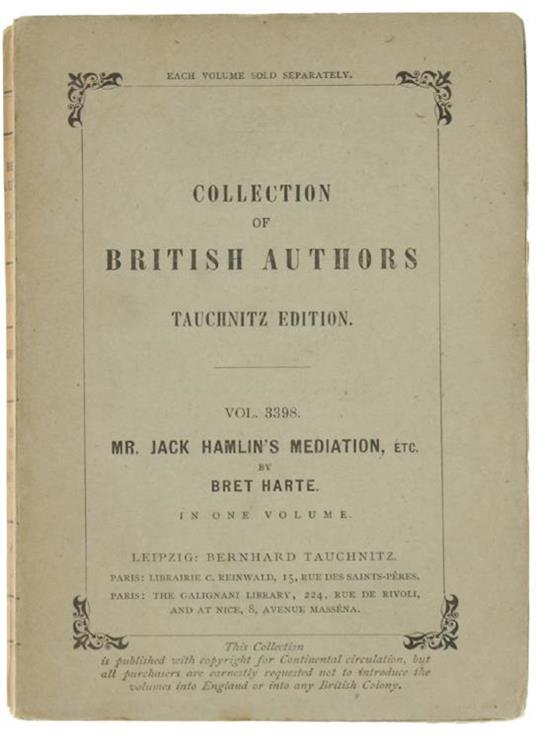 Mr. Jack Hamlin'S Mediation And Other Stories - Bret Harte - copertina