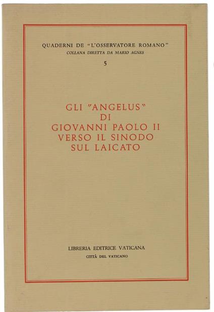 Dagli "Angelus" di Giovanni Paolo Ii Verso Il Sinodo Sul Laicato - copertina
