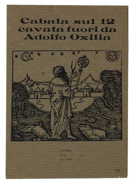 Cabala Sul 12. I Libretti di Mal'Aria 386 - Adolfo Oxilia - copertina