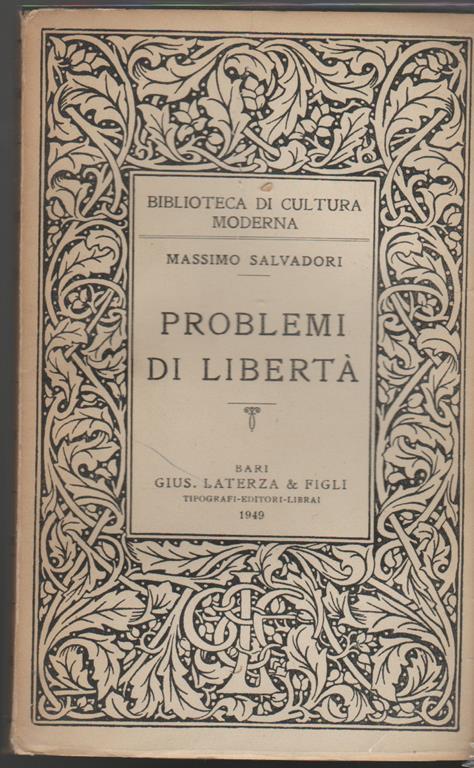 Problemi di libertà - Massimo Salvadori - copertina