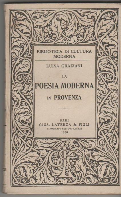 La poesia moderna in Provenza - Luisa Graziani - copertina