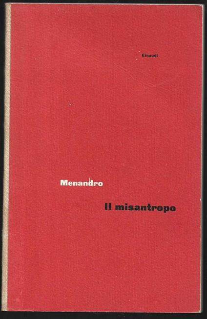 Il misantropo A cura di Benedetto Marzullo - Menandro - copertina
