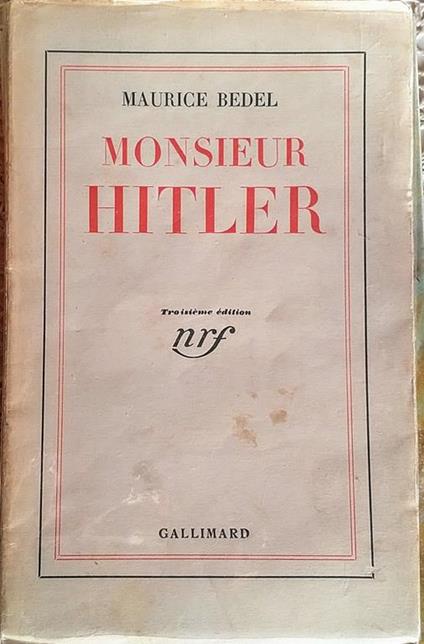 Monsieur Hitler - Maurice Bedel - copertina