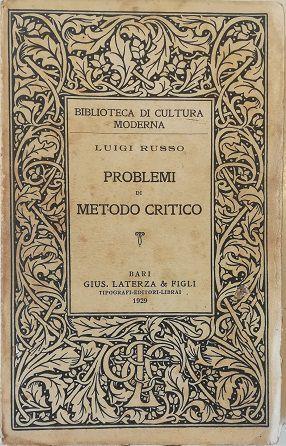 Problemi Di Metodo Critico - Luigi Russo - copertina