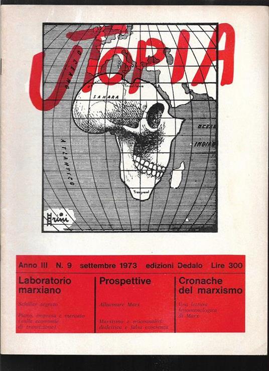 Utopia Mensile marxista di cultura Anno III n. 9 settembre 1973 - Mario Spinella - copertina
