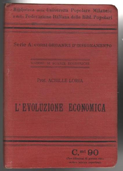 L' evoluzione economica - Achille Loria - copertina