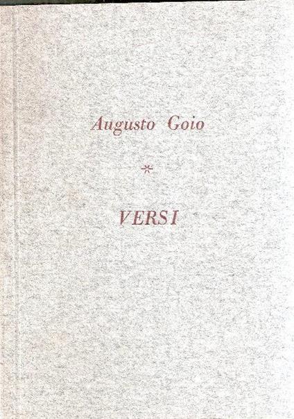 Versi - Augusto Goio - copertina