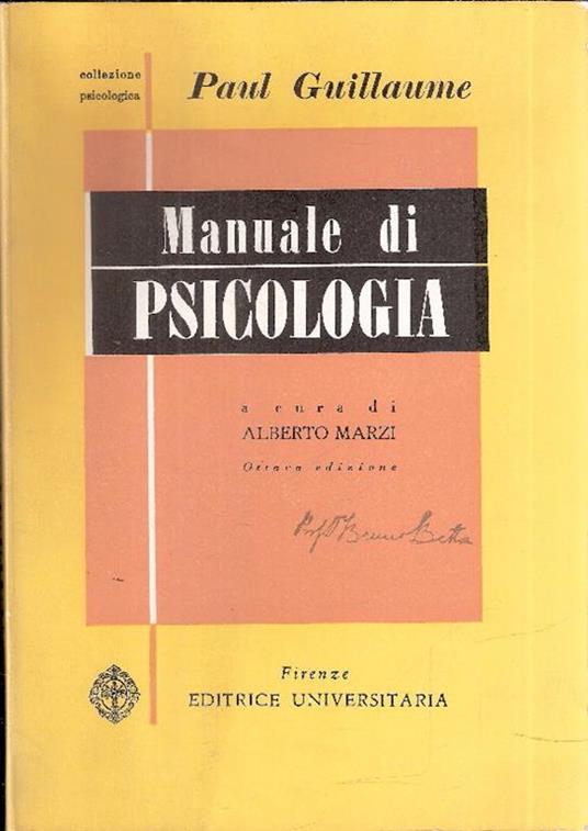 Manuale Di Psicologia - Paul Guillaume - copertina