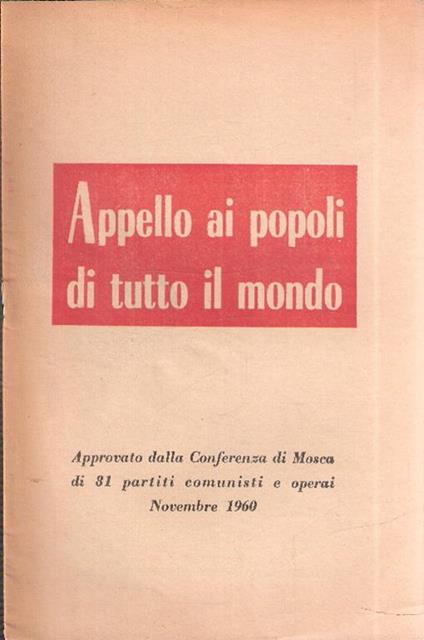 Appello Ai Popoli Di Tutto Il Mondo - copertina