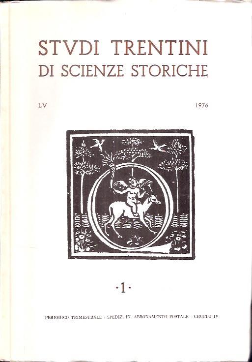 Studi Trentini Di Scienze Storiche 1- Lv/76 - copertina
