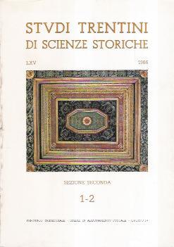 Studi Trentini Di Scienze Storiche 1-2/86 Sezione Seconda - copertina