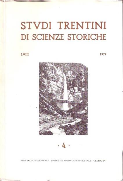 Studi Trentini Di Scienze Storiche 4. Lviii/79 - copertina