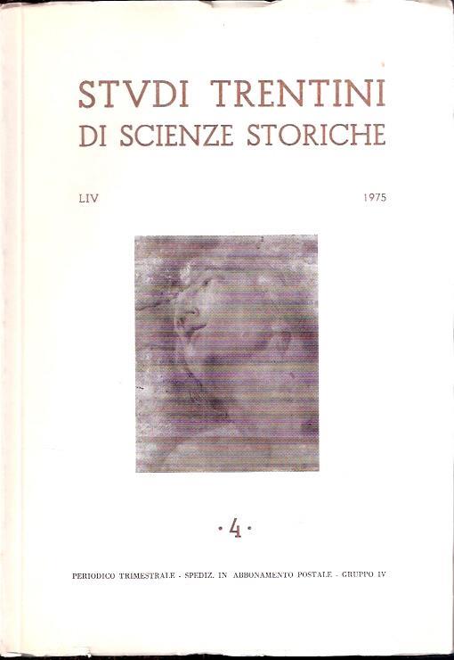 Studi Trentini Di Scienze Storiche 4- N. Liv/75 - copertina