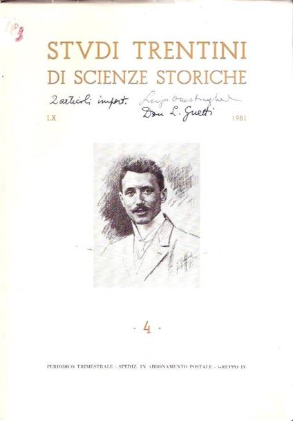 Studi Trentini Di Scienze Storiche 4/81 - copertina