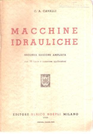 Macchine Idrauliche - Carlo A. Cavalli - copertina