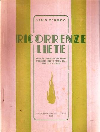 Ricorrenze Liete - Lino D'Arco - copertina