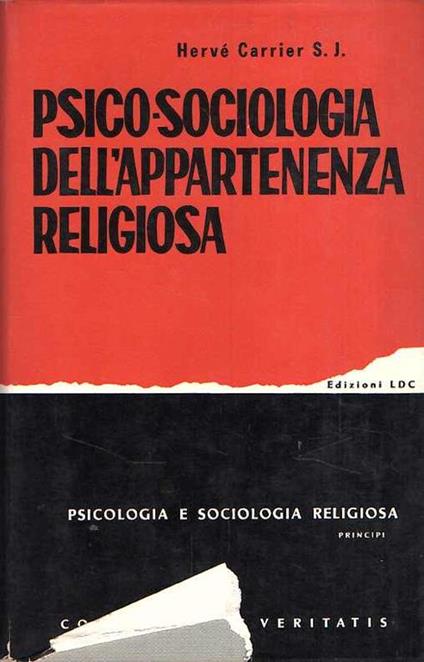 Psico-Sociologia Dell'Appartenenza Religiosa - Hervé Carrier - copertina