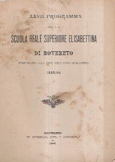 Xxvii Programma della I.R. Scuola Reale Superiore Elisabettina - copertina