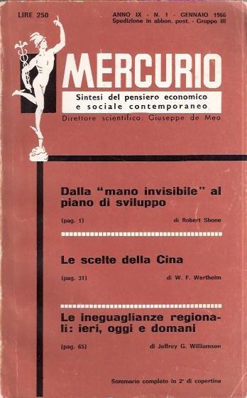 Mercurio Sintesi del Pensiero Economico e Sociale Contemporaneo - copertina