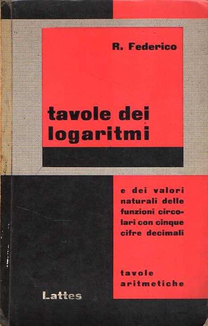 Tavole dei Logaritmi - Giuseppe Fava - copertina