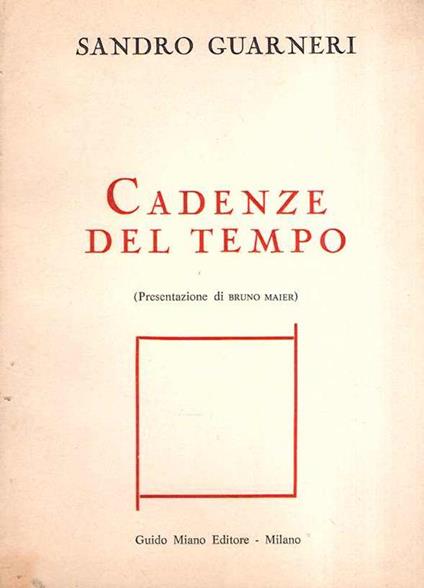 Cadenze del Tempo - P. E. Guarnerio - copertina