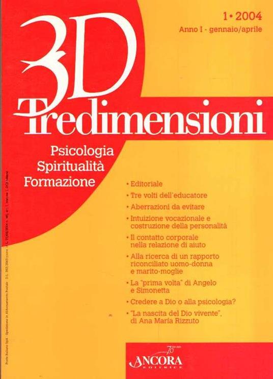 3D Tredimensioni Psicologia Spiritualità Formazione Anno 1 N. 1 - copertina