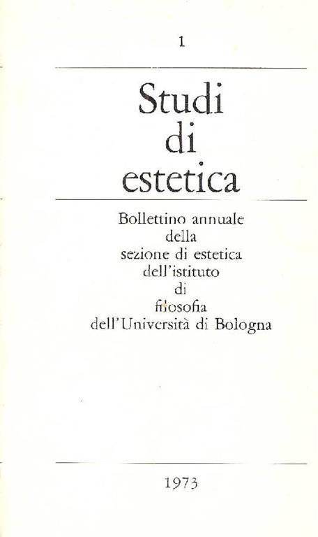 Studi di estetica - copertina