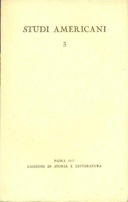 Studi Americani. 1957, N. 3 - copertina