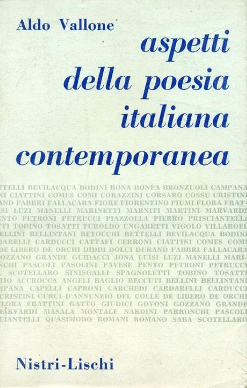 Aspetti della poesia italiana contemporanea - copertina