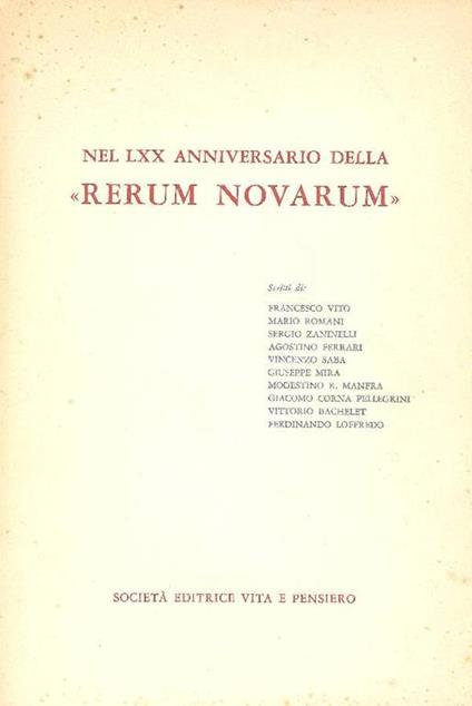 Nel LXX anniversario della ''Rerum Novarum'' - copertina