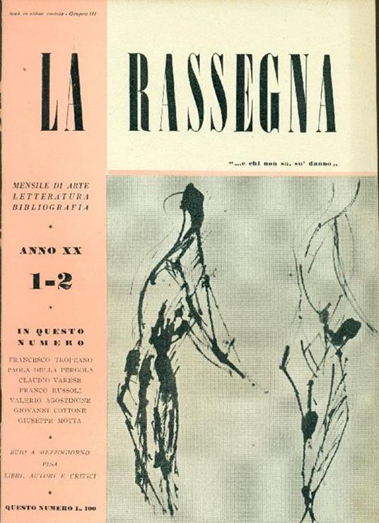 La Rassegna. Gennaio-Febbraio 1951, Anno XX, N. 1-2 - copertina