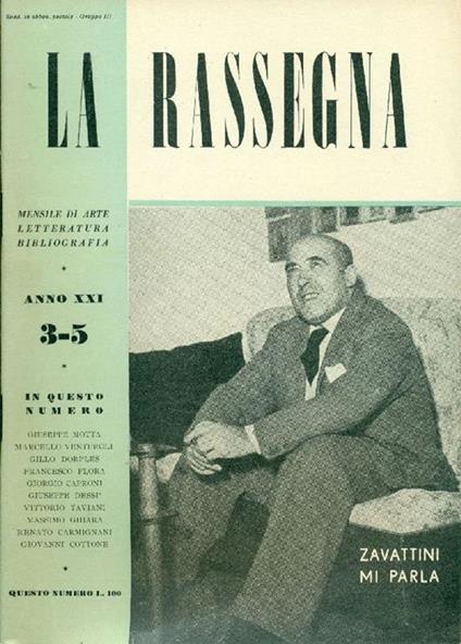 La Rassegna. Marzo-Maggio 1952, Anno XX, N. 3-5 - copertina