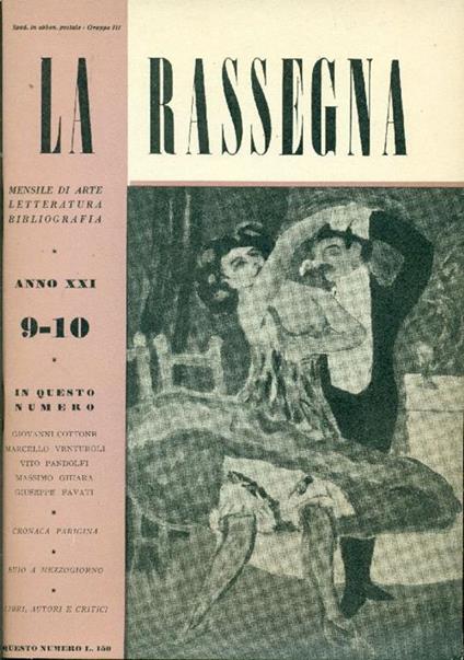 La Rassegna. Settembre-Ottobre 1952, Anno XX, N. 9-10 - copertina