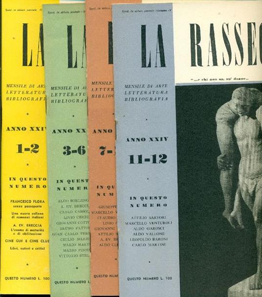La Rassegna. 1955, Anno XXIV. Annata completa - copertina