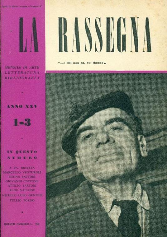 La Rassegna. Gennaio-Marzo 1956, Anno XXV, N. 1-3 - copertina