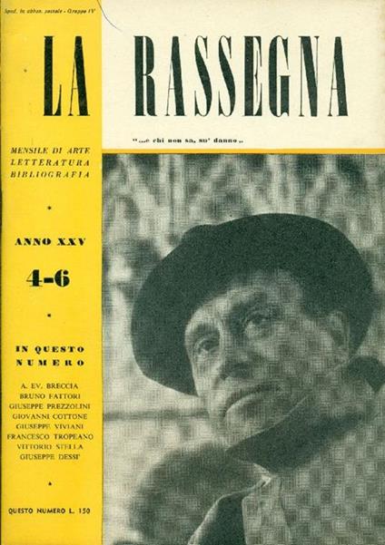 La Rassegna. Aprile-Giugno 1956, Anno XXV, N. 4-6 - copertina