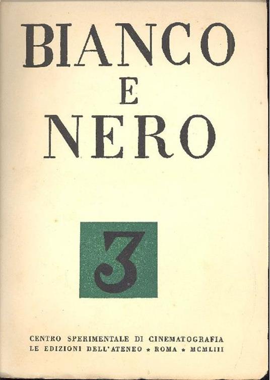 Bianco e Nero. Anno XIV, Numero 3, Marzo 1953 - copertina