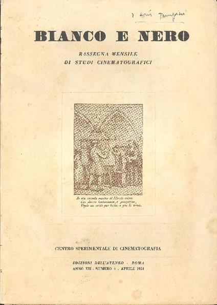 Bianco e Nero. Anno XII, Numero 4, Aprile 1951 - copertina