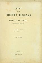 Atti della Società Toscana di Scienze Naturali residente in Pisa. Memorie. Vol. XLVIII